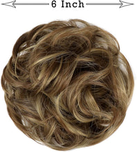 Load image into Gallery viewer, Eestelle messyBun Scrunchie with Elastic Rubber Band Ponytail Hair Extensions Updo Chignon Donut Ponytail Hairpiece Synthetic Tousled Hair for Women (nature balck2)
