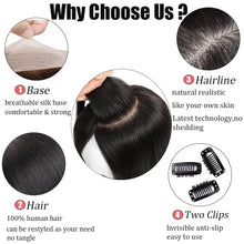 Load image into Gallery viewer, Full Human Hair Silk Base Topper -Lightweight & Breathable , Natural-Looking, Realistic Comfort for Everyday Wear