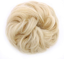 Load image into Gallery viewer, Eestelle messyBun Scrunchie with Elastic Rubber Band Ponytail Hair Extensions Updo Chignon Donut Ponytail Hairpiece Synthetic Tousled Hair for Women (nature balck2)