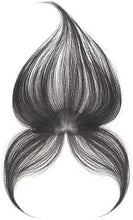 Load image into Gallery viewer, e estelle Nature Hair Toppers for Women,Real Human Hair Pieces for Lady with Thinning Hair, Nature Hair Patch with Bangs Clip in Hair Extensions (Nature Black, 5x12cmbase,hairlength25cm, Straight)
