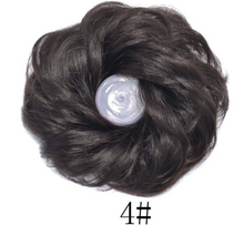 Load image into Gallery viewer, Eestelle messyBun Scrunchie with Elastic Rubber Band Ponytail Hair Extensions Updo Chignon Donut Ponytail Hairpiece Synthetic Tousled Hair for Women (nature balck2)