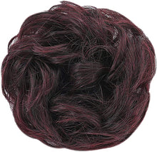 Load image into Gallery viewer, Eestelle messyBun Scrunchie with Elastic Rubber Band Ponytail Hair Extensions Updo Chignon Donut Ponytail Hairpiece Synthetic Tousled Hair for Women (nature balck2)