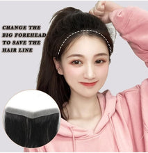 Load image into Gallery viewer, e estelle Eestelle Frontal Hairpiece for Women Natural Black Hair Extension Hairline Loss Straight Tape in Human Hair Toppers Replacement Toupee (2x16cm 15cm)