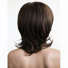 Load image into Gallery viewer, Men's Wig, Heat Resistant Synthetic Fiber Wig with Long Side-Swept Bangs & Flipped Ends-باروكة شعر رجالي، باروكة شعر صناعية مقاومة للحرارة مع غرة جانبية طويلة ونهايات مقلوبة، قطعة شعر طبيعية المظهر للشعر الخفيف/التنكر/الاستخدام اليومي