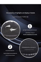 Load image into Gallery viewer, Men's Voluminous Black Wig with Flipped Bangs, Short Curly Hairpiece for Thinning Hair/Daily Styling/Natural Look-شعر مستعار بني داكن كثيف للرجال مع غرة مقلوبة، وتجعيدات قصيرة على شكل حرف Y، وشعر مستعار على شكل حرف Y/تصفيف يومي/مظهر طبيعي