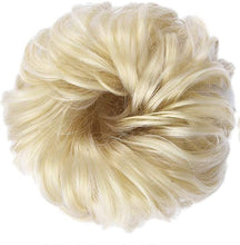 Load image into Gallery viewer, Eestelle messyBun Scrunchie with Elastic Rubber Band Ponytail Hair Extensions Updo Chignon Donut Ponytail Hairpiece Synthetic Tousled Hair for Women (nature balck2)