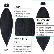 Load image into Gallery viewer, e estelle Braid Stretched Hair Extension Braiding Hair Braid Professional Hair Yaki Synthetic Hair 26 Inch (4pcs/park, black)