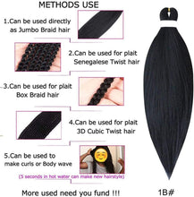 Load image into Gallery viewer, e estelle Braid Stretched Hair Extension Braiding Hair Braid Professional Hair Yaki Synthetic Hair 26 Inch (4pcs/park, black)