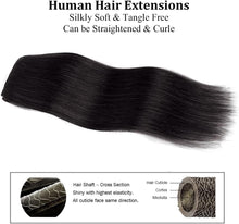 Load image into Gallery viewer, Clip On Nature Hair Extensions Straight Black 75g 4 Pieces 10 Clips -وصلات شعر طبيعية قابلة للقص، لون أسود مستقيم، 75 جم، 4 قطع، 10 مشابك