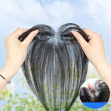 Load image into Gallery viewer, e estelle Nature Hair Toppers for Women,Real Human Hair Pieces for Lady with Thinning Hair, Nature Hair Patch with Bangs Clip in Hair Extensions (Nature Black, 5x12cmbase,hairlength25cm, Straight)