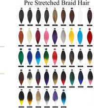 Load image into Gallery viewer, e estelle Braid Stretched Hair Extension Braiding Hair Braid Professional Hair Yaki Synthetic Hair 26 Inch (4pcs/park, black)