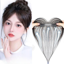 Load image into Gallery viewer, e estelle Nature Hair Toppers for Women,Real Human Hair Pieces for Lady with Thinning Hair, Nature Hair Patch with Bangs Clip in Hair Extensions (Nature Black, 5x12cmbase,hairlength25cm, Straight)