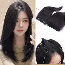 Load image into Gallery viewer, New Hand-made Hair Topper Extension, Invisible Seamless Edge, Breathable & Lightweight,3D Loop-Knitting, Real Human Hair Pad for High Crown & Volume