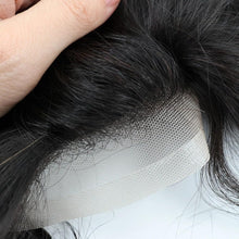 Load image into Gallery viewer, e estelle Men Natural Hair Toupee, Human Hair Q6 Swiss Lace Base PU Around Man Hair Replacement System, For Thin Or Hairloss (Nature Black, 8x10)