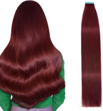 Load image into Gallery viewer, e estelle Nature Hair Extension Tape in,Remy Human Hair Tape In Extention Seamless Skin Weft Straight Real Hair Tape in Extensions (Jet Black 01, 16 in)