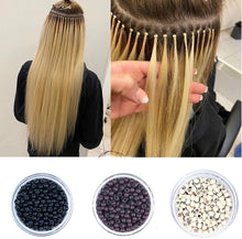 Load image into Gallery viewer, Silicone Nano Ring 1000Pcs/Bottle Nano Ring Beads Micro Links Hair Extension حلقة سيليكون نانو 1000 قطعة / زجاجة خرز حلقة نانو وصلات صغيرة لتطويل الشعر