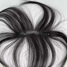Load image into Gallery viewer, e estelle Nature Hair Toppers for Women,Real Human Hair Pieces for Lady with Thinning Hair, Nature Hair Patch with Bangs Clip in Hair Extensions (Nature Black, 5x12cmbase,hairlength25cm, Straight)