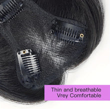 Load image into Gallery viewer, Nature Hair Toppers for Women,Real Human Hair Pieces for Lady with Thinning Hair, Nature Hair Patch with Bangs Clip in Hair Extensions -أغطية شعر طبيعية للنساء ذوات الشعر الرقيق