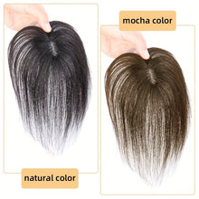 Load image into Gallery viewer, Breathable Swiss Lace Base Hair Topper for Women, Human Hair Pieces for Thinning, Adding Volume & Cover Gray Hair (Fringe Bangs)