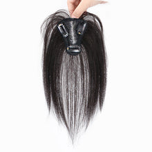 Load image into Gallery viewer, Nature Hair Toppers for Women,Real Human Hair Pieces for Lady with Thinning Hair, Nature Hair Patch with Bangs Clip in Hair Extensions -أغطية شعر طبيعية للنساء ذوات الشعر الرقيق