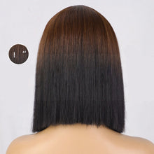 Load image into Gallery viewer, Small Lace Front Wig For Women Bobo Short Wig For Daily , Party,Dark Brown,باروكة شعر مستعار بوبو بدانتيل أمامي صغير، بني داكن