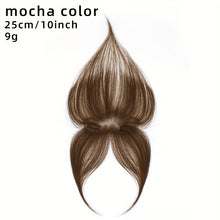 Load image into Gallery viewer, e estelle Nature Hair Toppers for Women,Real Human Hair Pieces for Lady with Thinning Hair, Nature Hair Patch with Bangs Clip in Hair Extensions (Nature Black, 5x12cmbase,hairlength25cm, Straight)