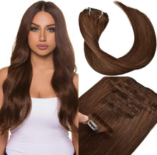 Load image into Gallery viewer, Clip In Human Remy Hair Extensions ,Double Weft, 100g 7 Pcs