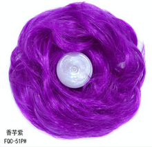 Load image into Gallery viewer, Eestelle messyBun Scrunchie with Elastic Rubber Band Ponytail Hair Extensions Updo Chignon Donut Ponytail Hairpiece Synthetic Tousled Hair for Women (nature balck2)