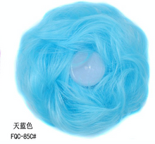 Load image into Gallery viewer, Eestelle messyBun Scrunchie with Elastic Rubber Band Ponytail Hair Extensions Updo Chignon Donut Ponytail Hairpiece Synthetic Tousled Hair for Women (nature balck2)