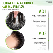 Load image into Gallery viewer, Full Lace Clip-in Topper for Women, Undetectable Swiss Lace Hairpiece with Raw-Cut Invisible Edge, 3D Voluminous Root Lift & Natural Baby Hairline, Glueless & Ready to Wear