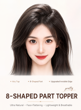 Load image into Gallery viewer, Full Lace Clip-in Topper for Women, Undetectable Swiss Lace Hairpiece with Raw-Cut Invisible Edge, 3D Voluminous Root Lift & Natural Baby Hairline, Glueless & Ready to Wear