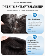 Load image into Gallery viewer, Full Lace Clip-in Topper for Women, Undetectable Swiss Lace Hairpiece with Raw-Cut Invisible Edge, 3D Voluminous Root Lift & Natural Baby Hairline, Glueless & Ready to Wear