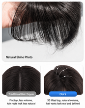 Load image into Gallery viewer, Full Lace Clip-in Topper for Women, Undetectable Swiss Lace Hairpiece with Raw-Cut Invisible Edge, 3D Voluminous Root Lift & Natural Baby Hairline, Glueless & Ready to Wear