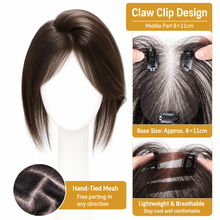 Load image into Gallery viewer, Full Lace Clip-in Topper for Women, Undetectable Swiss Lace Hairpiece with Raw-Cut Invisible Edge, 3D Voluminous Root Lift & Natural Baby Hairline, Glueless & Ready to Wear