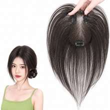 Load image into Gallery viewer, Full Lace Clip-in Topper for Women, Undetectable Swiss Lace Hairpiece with Raw-Cut Invisible Edge, 3D Voluminous Root Lift & Natural Baby Hairline, Glueless & Ready to Wear