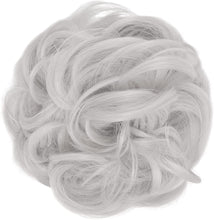 Load image into Gallery viewer, Eestelle messyBun Scrunchie with Elastic Rubber Band Ponytail Hair Extensions Updo Chignon Donut Ponytail Hairpiece Synthetic Tousled Hair for Women (nature balck2)