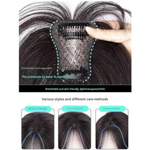 Load image into Gallery viewer, Breathable Swiss Lace Base Hair Topper for Women, Human Hair Pieces for Thinning, Adding Volume & Cover Gray Hair (Fringe Bangs)