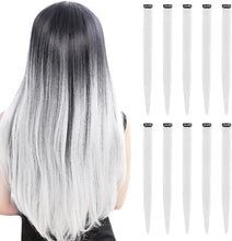 Load image into Gallery viewer, 10PCS Colored Clip in Hair Extensions 20'' Colorful Straight Hair Extensions Clip in for Women and Kids Multi-Colors Party Highlights Streak Synthetic Hairpieces Wonderful Rainbow Colors(J+5)%