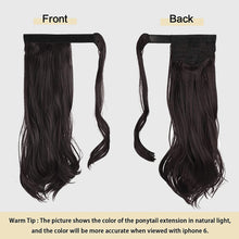 Load image into Gallery viewer, Curly Ponytail Extension 24 Inch Heat Resistant Synthetic Natural Wavy Hair Piece Wrap Around Ponytail Hair Extensions for Women وصلات شعر ذيل حصان مجعد 24 بوصة مقاومة للحرارة من الشعر الاصطناعي الطبيعي المموج قطعة ملفوفة حول وصلات شعر ذيل حصان للنساء