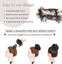 Load image into Gallery viewer, Estelle Human Hair Bun Hair Piece Remy Hair Bun Scrunchies Real Updo Hairpieces Wavy Stretchy Hair Bun Donot Elegant Chignon with Elastic Rubber Band Hair Accessory For Women