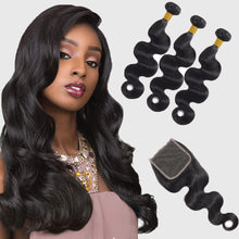 Load image into Gallery viewer, 12A Double Drawn Virgin body wave hair extensionتمديد الشعر البكر