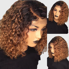 Load image into Gallery viewer, Human Brazilian Hair Water Wave 1b30 Bobo Wig-شعر مستعار بشري برازيلي موجة الماء 1b30 بوبو