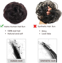 Load image into Gallery viewer, Estelle Human Hair Bun Hair Piece Remy Hair Bun Scrunchies Real Updo Hairpieces Wavy Stretchy Hair Bun Donot Elegant Chignon with Elastic Rubber Band Hair Accessory For Women
