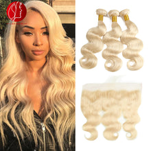 Load image into Gallery viewer, Real human hair 13*4 lace frontal 613# , body wave closure--13x4frintal613bwelsy-شعر بشري حقيقي 13 * 4 أمامي دانتيل 613 # ، إغلاق موجة الجسم