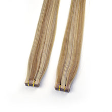 Load image into Gallery viewer, Real Human Hair Blonde High light Two Tone #27/613 Tape in Hair Extensions شعر بشري حقيقي أشقر عالي الخفة بلونين # 27/613 شريط في وصلات الشعر