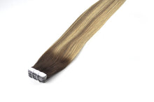 Load image into Gallery viewer, Seamless Tape In Human Hair Extension Dark Brown- Color4T8P22 شريط غير ملحوم في وصلات شعر بشري بني غامق اللون 4T8P22