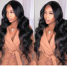 Load image into Gallery viewer, Human Hair Body Wave Wigs with 13x4 Lace Front-شعر مستعار مموج بشعر بشري مع دانتيل أمامي 13x4