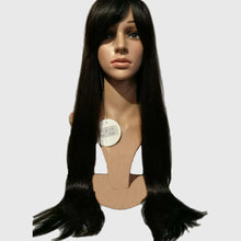 Load image into Gallery viewer, Human Hair Straight Wig with Fringe.شعر مستعار مستقيم الشعر البشري مع هامش.