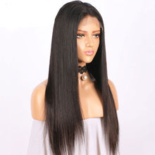 Load image into Gallery viewer, Silk Top Human Hair Straight Wigs with 13x4 Front Lace شعر مستعار حريري مستقيم شعر بشري مع دانتيل أمامي 13x4