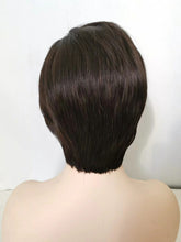 Load image into Gallery viewer, real human hair short styling lace wigs-black -شعر بشري حقيقي قصير تصفيف الشعر المستعار الدنتلة - أسود